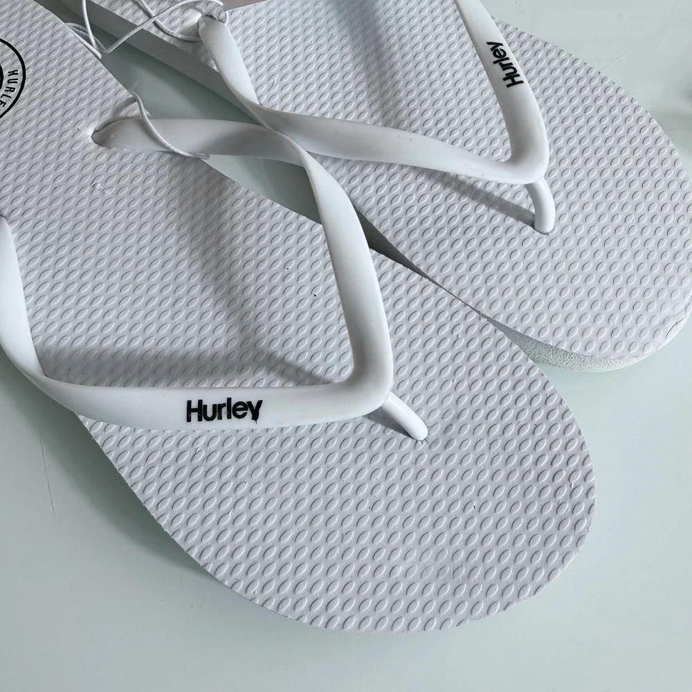 Hurley Summertime Womens White Flip Flop Sandals Size 9 New